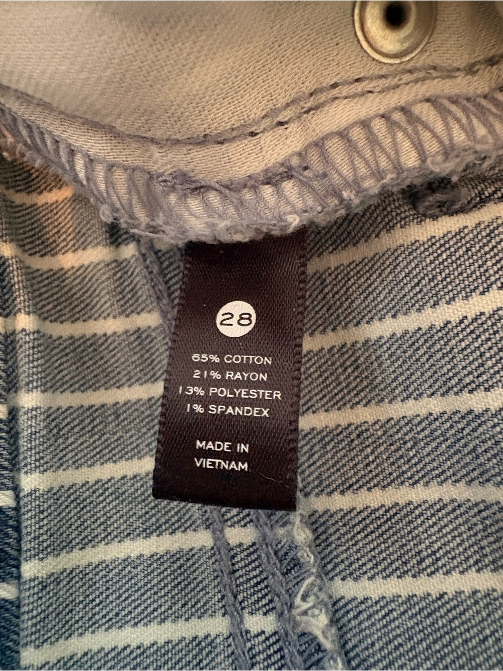 AQUA Bloomingdale’s Striped Wide Leg Cuffed Jeans Size 28